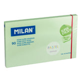 NOTA SUPER ADHESIVA MILAN 76X127 90 HOJAS VERDE PASTEL | 10 UNIDADES | (MILAN)
